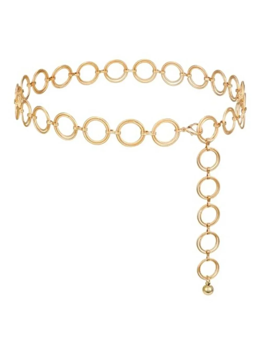 Women Multilayer Gold Silver Metal Link Body Chain Belt Ladies Waist